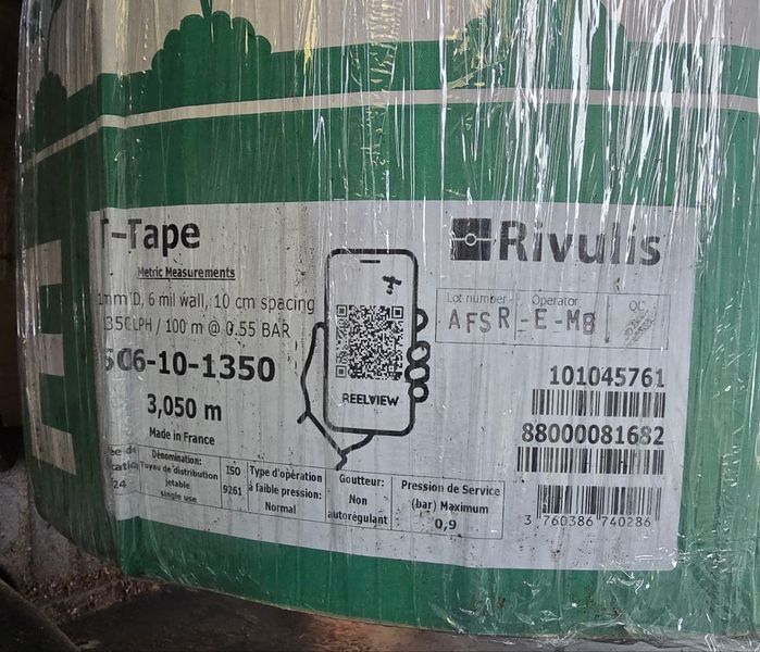 Крапельна стрічка T-TAPE 6mil, відстань 10 см (3050 м) 183 фото